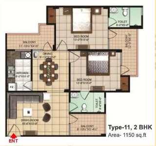 2 BHK Apartment 1150 Sq.ft. for Sale in Dhanuha, Allahabad