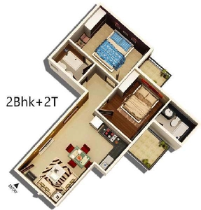 2 BHK Apartment 462 Sq.ft. for Sale in