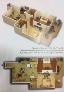2 BHK Apartment 698 Sq.ft. for Sale in