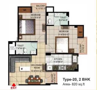 2 BHK Apartment 820 Sq.ft. for Sale in Dhanuha, Allahabad