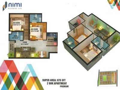 2 BHK Residential Apartment 875 Sq.ft. for Sale in Sector 80 Noida