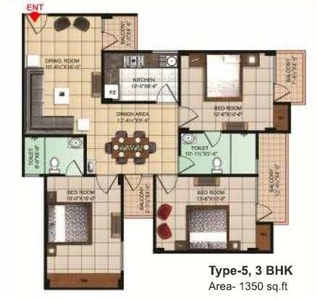 3 BHK Apartment 1350 Sq.ft. for Sale in Dhanuha, Allahabad