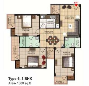 3 BHK Apartment 1380 Sq.ft. for Sale in Dhanuha, Allahabad