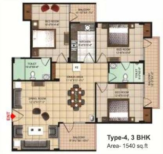 3 BHK Apartment 1540 Sq.ft. for Sale in Dhanuha, Allahabad