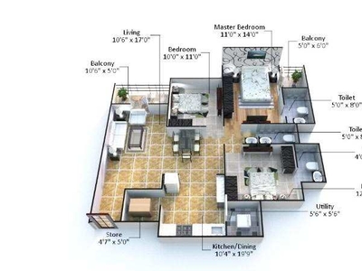 3 BHK Residential Apartment 1710 Sq.ft. for Sale in Gota, Ahmedabad