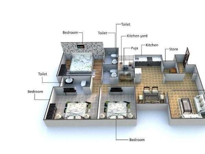 3 BHK Residential Apartment 2205 Sq.ft. for Sale in Thaltej, Ahmedabad