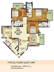 3 BHK Apartment 2428 Sq.ft. for Sale in