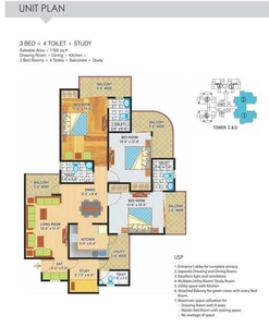 4 BHK Apartment 1765 Sq.ft. for Sale in
