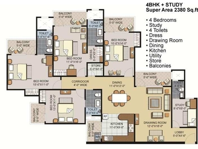 5 BHK Residential Apartment 2380 Sq.ft. for Sale in Sector 77 Noida