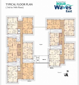 969 sq ft 3 BHK 2T SouthEast facing Apartment for sale at Rs 84.35 lacs in Natural Aqua Waves in New Town, Kolkata