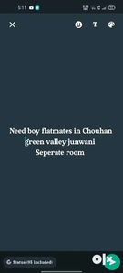 Need a boy flatmates in Chouhan green valley