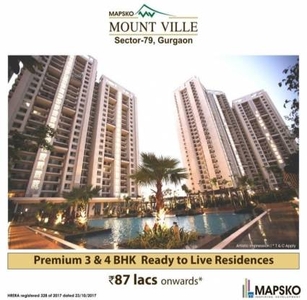1490 sq ft 3 BHK 3T Apartment for sale at Rs 87.00 lacs in Mapsko Mount Ville in Sector 79, Gurgaon