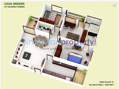 3 BHK Flat / Apartment For RENT 5 mins from Talawali Chanda
