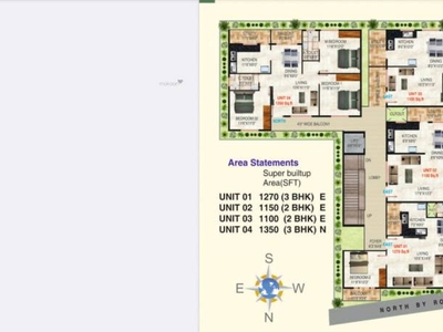 1350 sq ft 3 BHK 2T North facing Apartment for sale at Rs 75.60 lacs in Project in Banashankari, Bangalore