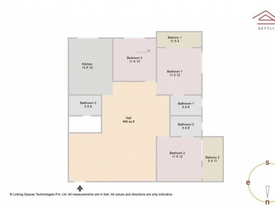 1632 sq ft 3 BHK 3T North facing Apartment for sale at Rs 80.50 lacs in Sowparnika Apartments in Begur, Bangalore