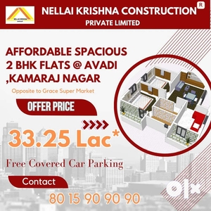 2bhk with balcony and free car parking at AVADI kamaraj nagar main rd