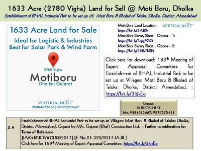 Agricultural Land 1633 Acre for Sale in Dholka, Ahmedabad
