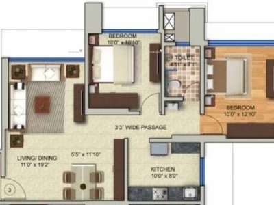 1157 sq ft 2 BHK 2T East facing Apartment for sale at Rs 1.50 crore in ACME Avenue 40th floor in Kandivali West, Mumbai