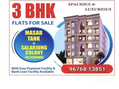 3bhk flats for sale at Masabtank near Garden Tower Apartment