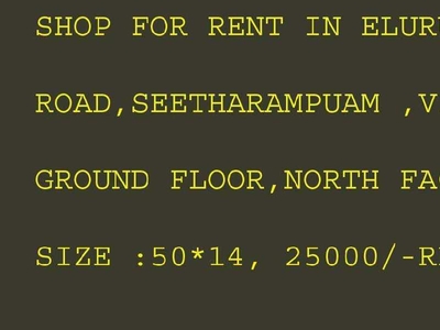 Commercial Shop 715 Sq.ft. for Rent in Seetaramapuram, Vijayawada