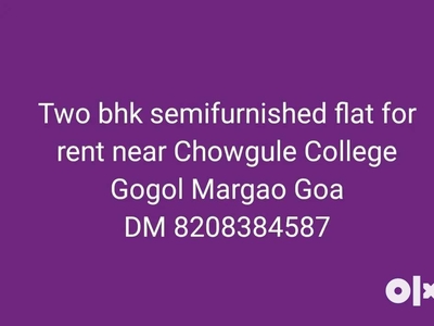 2 bhk semifurnished flat for rent near chowgule college Gogal Margao