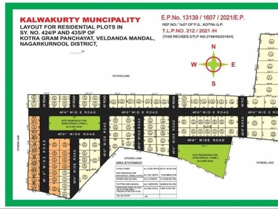 1800 sq ft East facing Plot for sale at Rs 21.00 lacs in GREEN PARK TOWNSHIP KALWAKURTHY in Srisailam Highway, Hyderabad