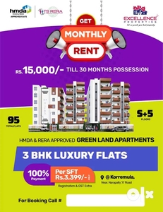 2&3 bhk flats narapally ,hmda rera approved,3399/- per sft