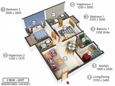 618 sq ft 2 BHK 2T Apartment for sale at Rs 33.11 lacs in Merlin Gangotri 7th floor in Konnagar, Kolkata