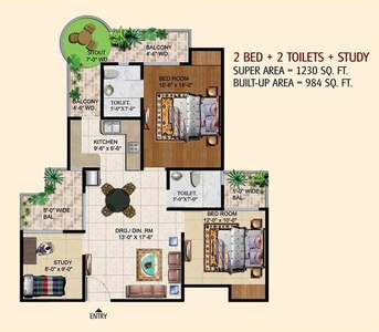 2 BHK Apartment 984 Sq.ft. for Sale in