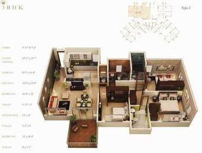 3 BHK Apartment 1130 Sq.ft. for Sale in