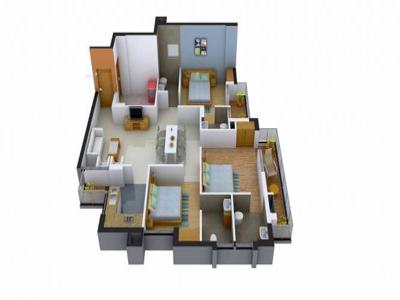 1650 sq ft 3 BHK 3T Apartment for sale at Rs 58.61 lacs in Cosmic The Urban Young 7th floor in Sector 25 Yamuna Express Way, Noida