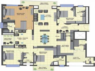 3350 sq ft 4 BHK 5T Apartment for sale at Rs 1.42 crore in TGB Meghdutam 8th floor in Sector 50, Noida