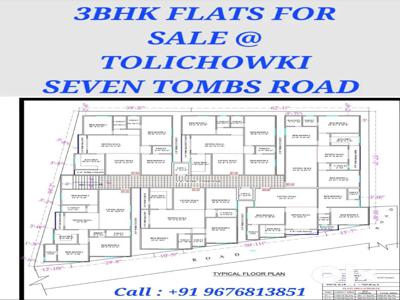 3bhk flats for sale at Tolichowki Aruna colony near islamic centre