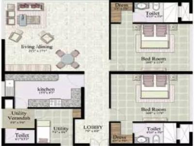 1650 sq ft 2 BHK 2T Apartment for rent in Jaypee The Kalypso Court at Sector 128, Noida by Agent A K Property