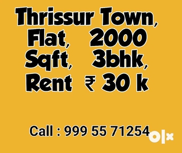 Flat | 2000 Sqft | 03 Bhk | Thrissur Town