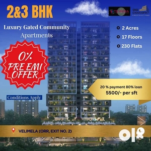 G+17 FLOOR'S LUXURIOUS GATED PROJECT@Location:-KOLLUR ,EXIT-2,VELIMALA