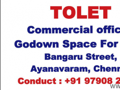 300 Sq. ft Office for rent in Ayanavaram, Chennai