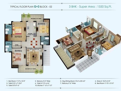3 BHK Builder Floor 1550 Sq.ft. for Sale in Aujala,