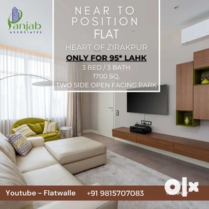 3bhk luxurious flat In heart of Zirakpur with all luxury amenities.