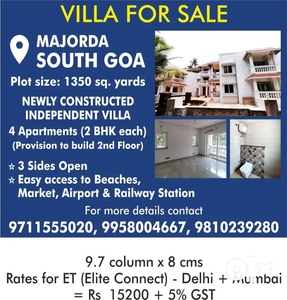 Villa For Sale at South Goa