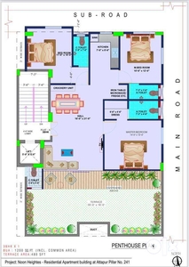 3BHk Penthouse for SALE! Ready to Move At Attapur Pillar No 241, Hyd