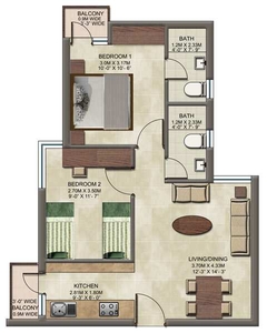 2 BHK Apartment 808 Sq.ft. for Sale in