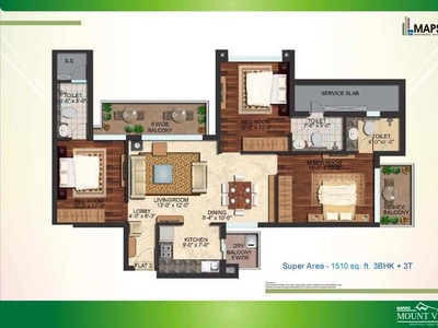 3 BHK Apartment 1510 Sq.ft. for Sale in