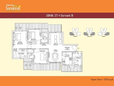 3 BHK Apartment 2120 Sq.ft. for Sale in