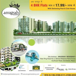 4 BHK Apartment 1176 Sq.ft. for Sale in Gondwara, Raipur