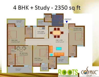 4 BHK Apartment 2350 Sq.ft. for Sale in