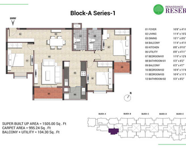 3BHK Apartment for Sale