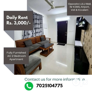 AC FULLY FURNISHED TWO BEDROOM APARTMENT FOR DAILY RENT