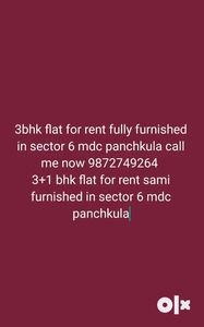 Flat for rent in sector 6 mdc panchkula