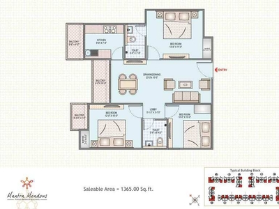 3 BHK Apartment 1365 Sq.ft. for Sale in